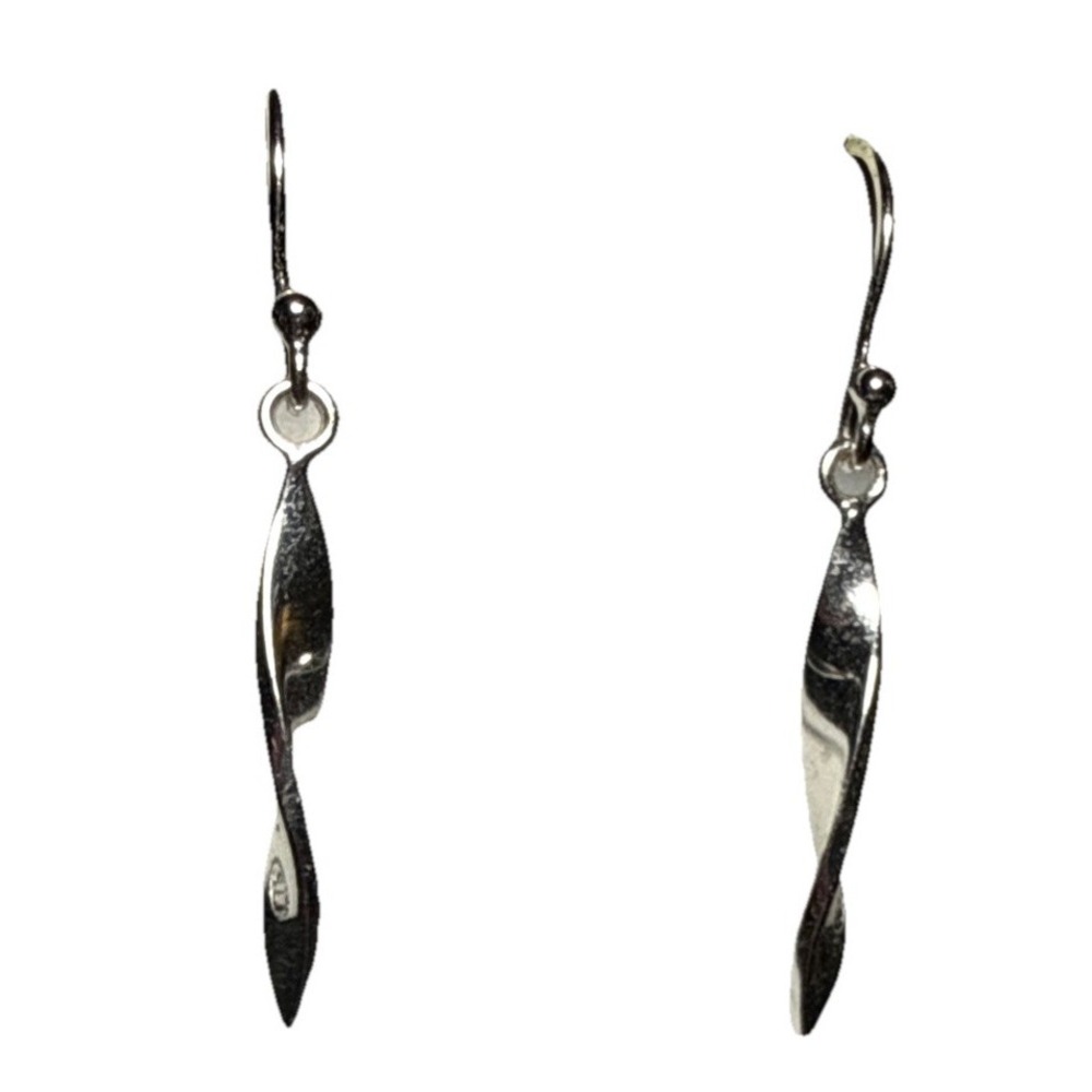 Vintage 925 Sterling Silver Twist Dangle Drop Earrings J18-20